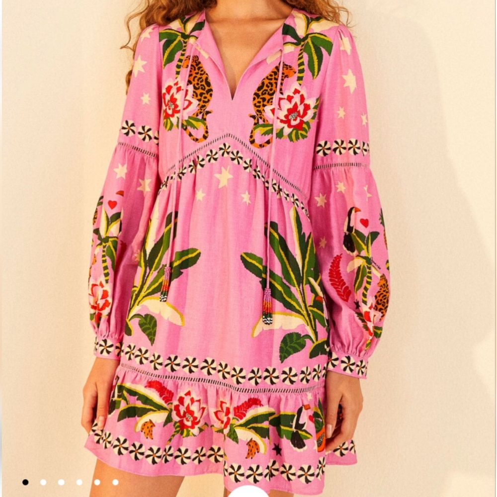 Farm Rio Pink Leopard Dress